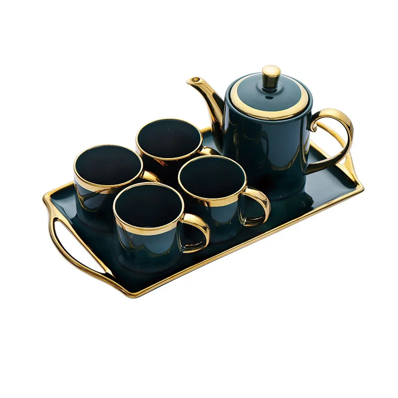 6 шт./компл. Керамика чайный набор кунг-фу Чай лоток Чай горшок 4 шт. Чай чашка китайский фарфор подарок High End китайский Чай посуда для напитков - Цвет: Style B