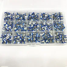 15 значений* каждый 25 шт = 375 шт./лот; RM065 углеродная пленка горизонтальный подстроечный потенциометр Ассортимент Комплект, переменный резистор