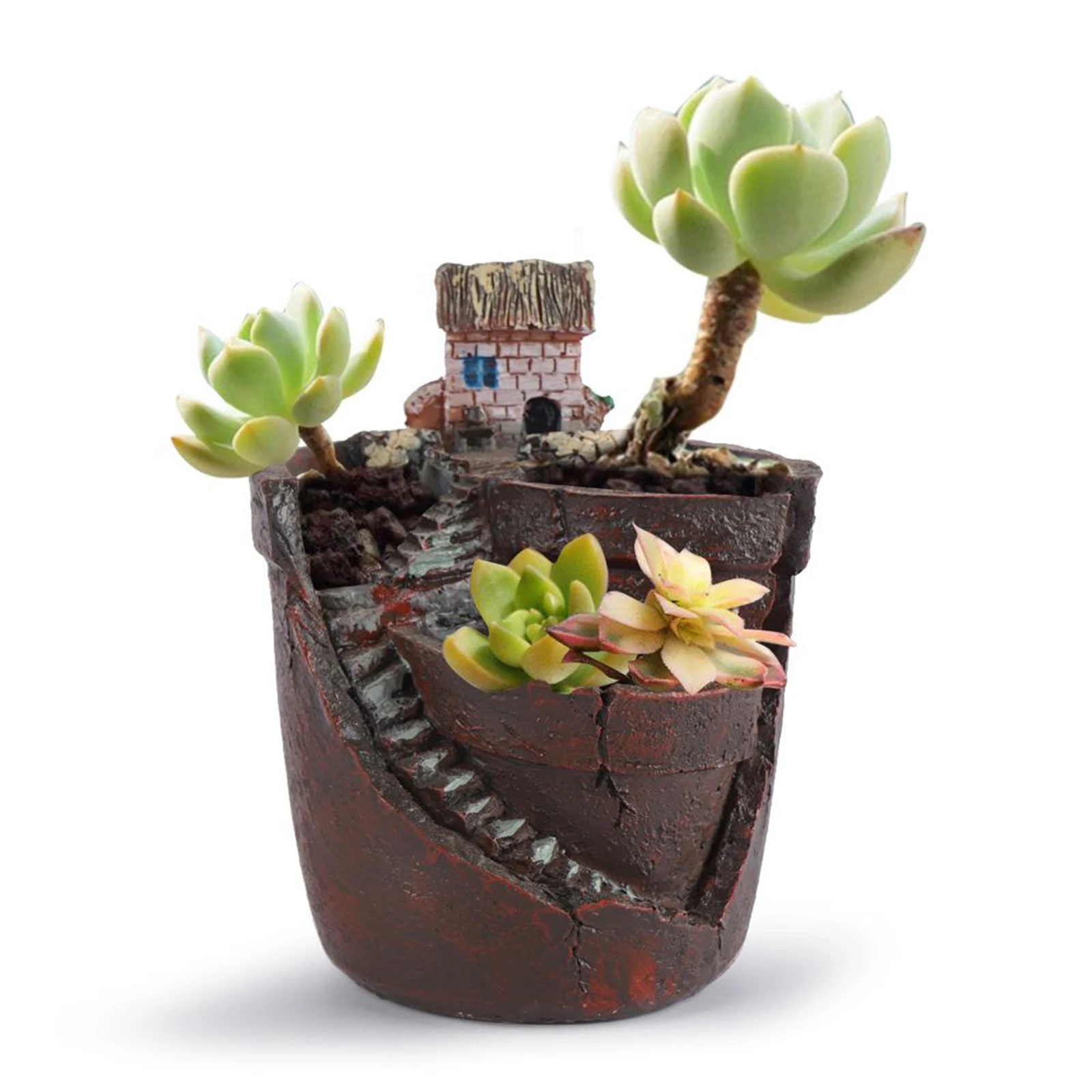 Creative Plants Pot Mini Fairy Garden and Sweet House for Decoration, Adorable Succulent Plants Pot