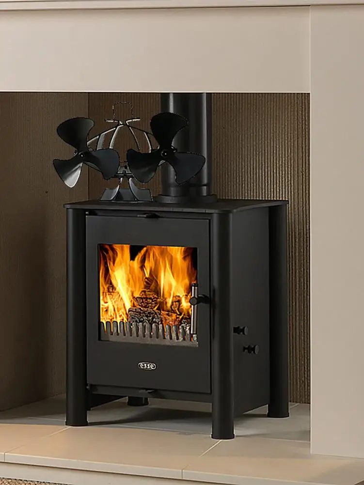 Fireplace Fan Dual Motor 6 Blade Hot Blast Stove Dedicated To Fireplace Wood Burning