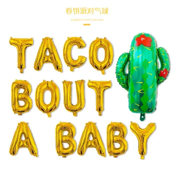 

TACO BOUT A BABY Banner Garland Helium Foil Cactus Balloon Mexican Fiesta Themed Baby Shower Decorations