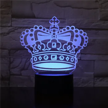 

Crown Shape 3D LED Night Lamp Romantic Bedroom Table Lamp Valentines Gifts for Lovers Couples Kids Sleeping Light 3D-2006