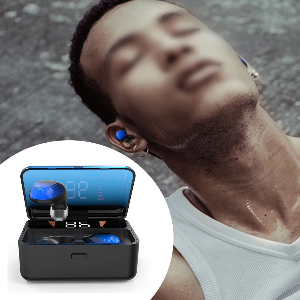 Сенсорное управление, стерео дисплей мощности, Bluetooth наушники, наушники с шумоподавлением, бинауральные звонки, водонепроницаемые, беспроводные, спортивные, вкладыши