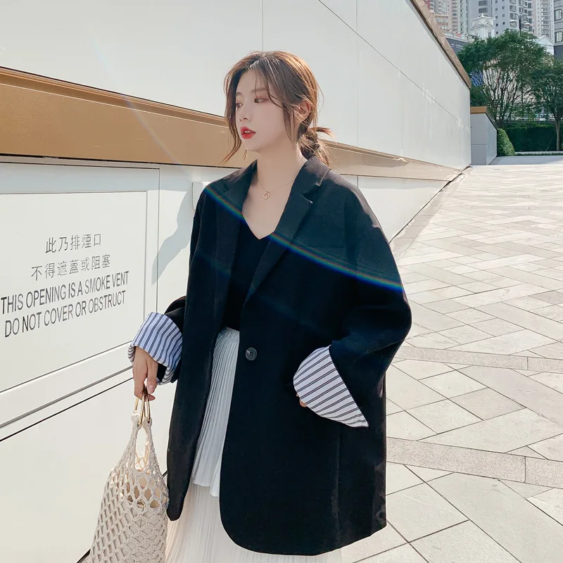 

CHIC Small Suit Coat Women's Tennis Red Suit Tops South Korea Small Retro Loose-Fit Students Hong Kong Style Korean-style Fashio