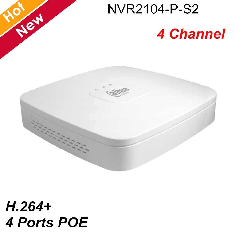 

Dahua NVR2104-P-S2 4 Channel NVR Smart 1U 4 Ports PoE H.264+ Max 80Mbps Two way Talk Lite Network Video Recorder