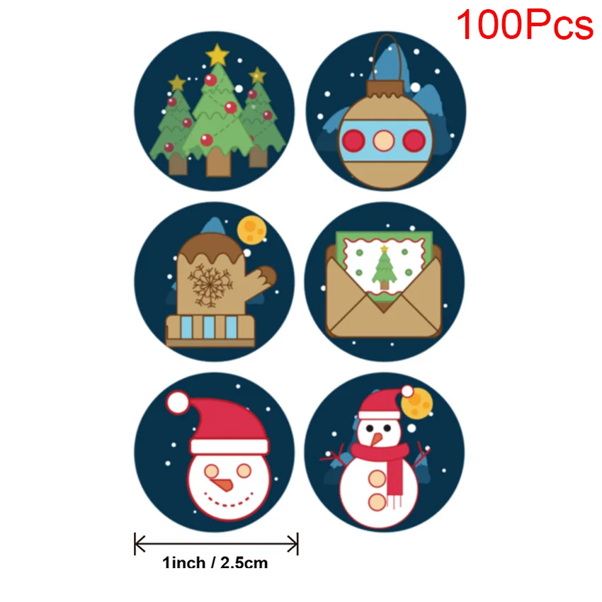 100-500pcs Merry Christmas Handmade Sticker Card Gift Box Package Santa Thank You Stickers Envelope Seal labels New year decor 