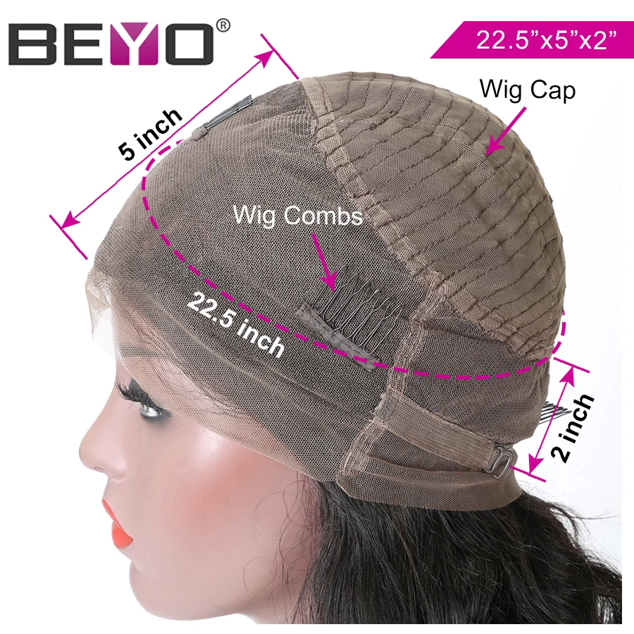 360 парик на кружевном фронте, предварительно выщипанный с детскими волосами, бразильские волнистые волосы на кружеве, парики из человеческих волос для женщин, парик на шнурке Beyo remy