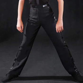 

Boys Latin Dance Pants Professional Competition Side Stripe Trousers Cha Cha Tango Samba Salsa Kids Dancing Stage Wear DN6343