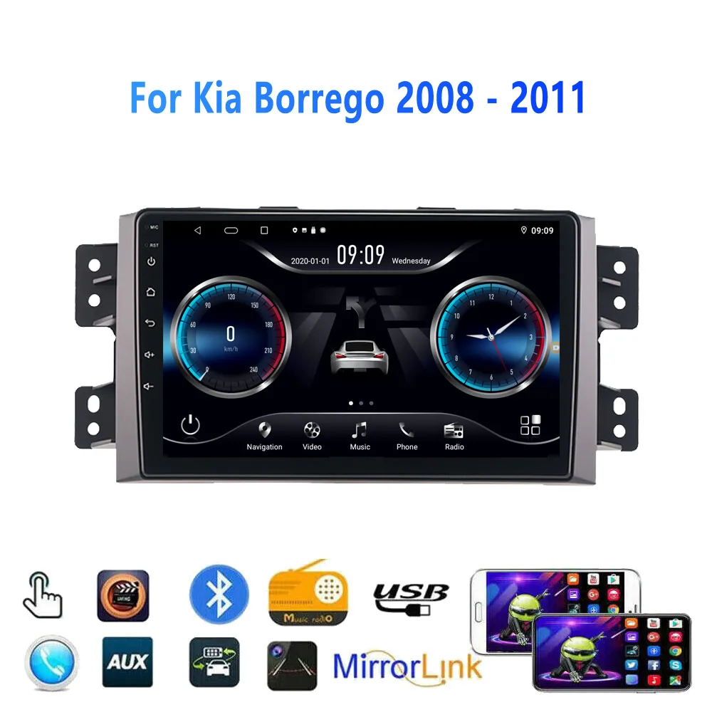 Автомагнитола PEERCE для Kia Borrego 2008-2011 мультимедийный видеоплеер навигация стерео GPS
