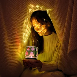 Projecteur ciel étoilé lumière de musique colorée LED veilleuse pour enfants chargement USB/rotatif/projet de chant lumière de chambre à coucher fête 