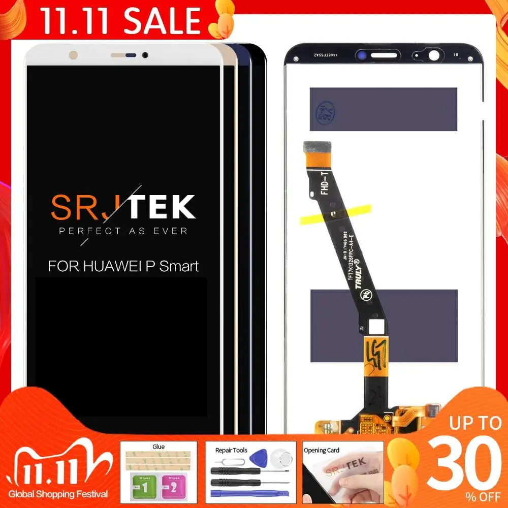 ЖК-дисплей с сенсорным экраном и дигитайзером в сборе для Huawei P Smart рамкой FIG LX1 L21 L22