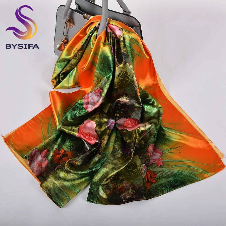 orange green floral