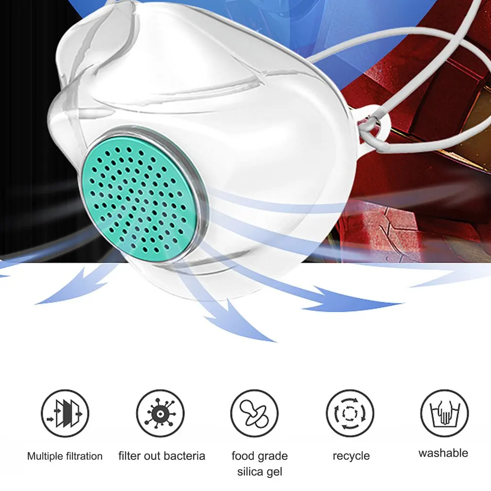 

Mask With Filter Valve Food Grade Silicone Dust And Fog Protection N95 / Ffp3 Grade Protective Mask 1Pcs