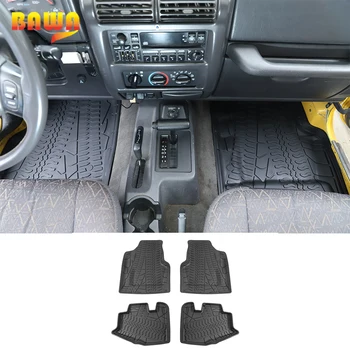 

BAWA Floor Mats TPE Car Foot Mats Cargo Liner Pad Anti-Skid Protection Accessories for Jeep Wrangler TJ 1997-2006