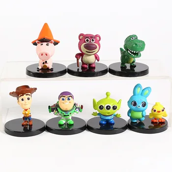

Cosbaby Toy Story 4 Woody Buzz Lightyear Losto Ducky Bunny Rex Alien Hamm Mini PVC Figures Collectible Toys 7pcs/set