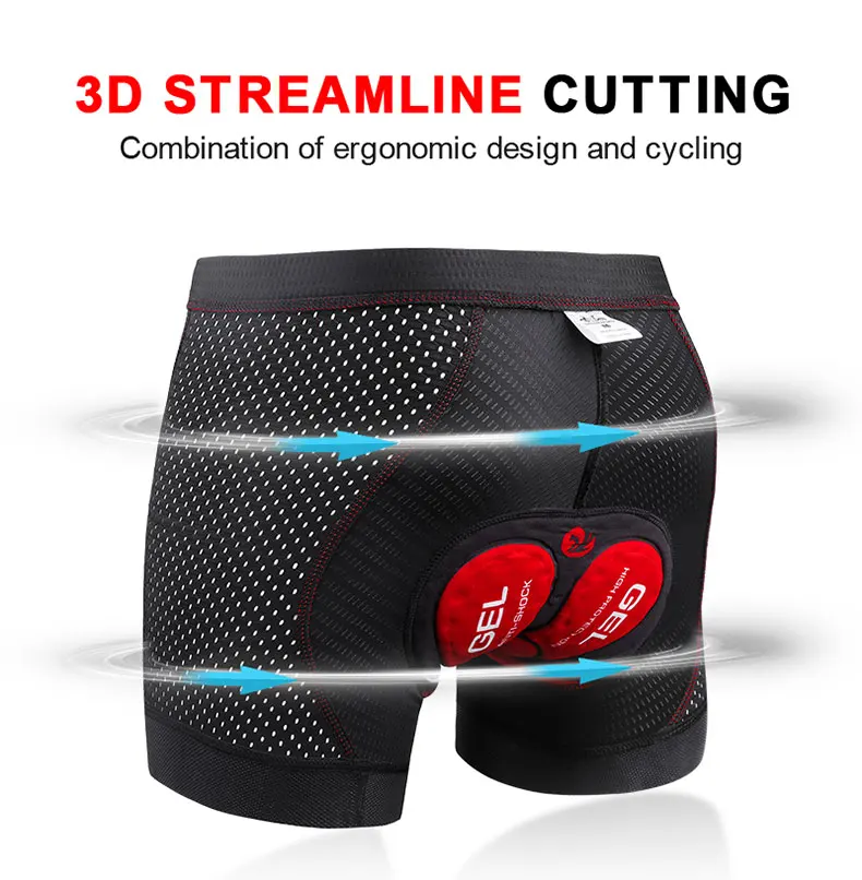 X-Tiger Upgrade Cycling Shorts Mesh Men's Cycling Underwear 5D Gel Pad Shockproof Cycling Underpant MTB Shorts Bike Underwear