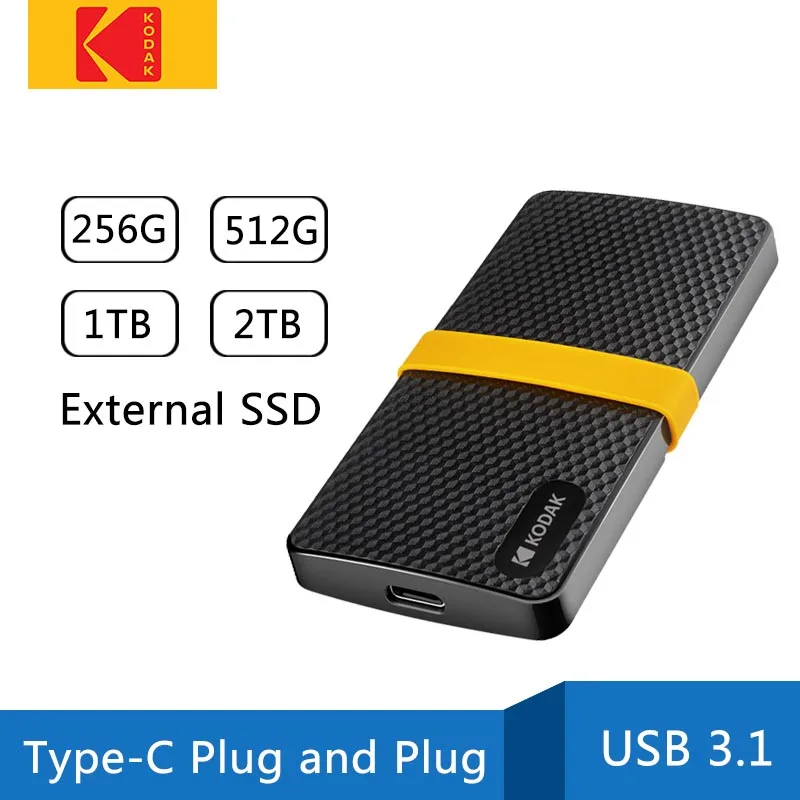 Kodak X200 External Hard Drive Disk 256GB 512GB 1TB HDD disco duro externo Type C USB 3.1Hard Drive for Laptop Mobile phone