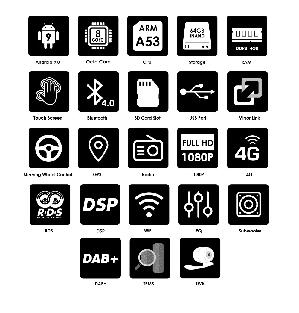 Excellent Android 9.0 4G+64G 8core IPS screen DSP 2 DIN Car GPS For opel Vauxhall Astra H G J Vectra Antara Zafira Corsa DVD PLAYER CAM BT 1