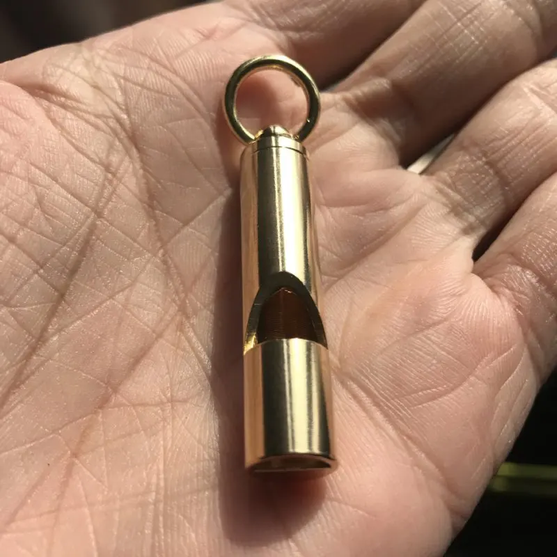 Emergency Survival Whistle Loud Version High Decibel Brass Metal Bamboo Shape Section Whistle For Help Defensive Training 7