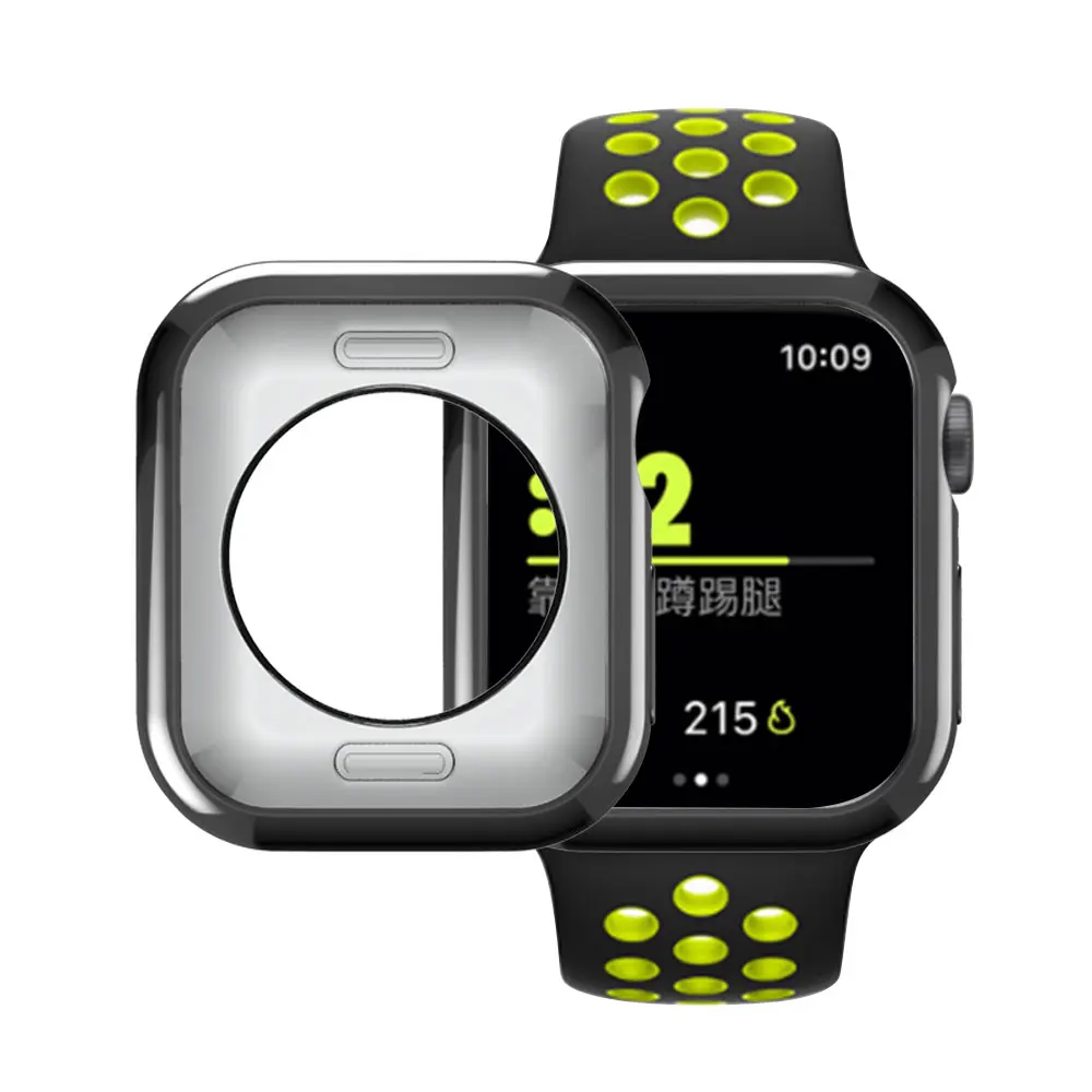 Чехол для Apple watch 4 Case 44 мм 40 мм iwatch series 4 5 покрытием ТПУ Защитная крышка Силиконовая соска защитный чехол