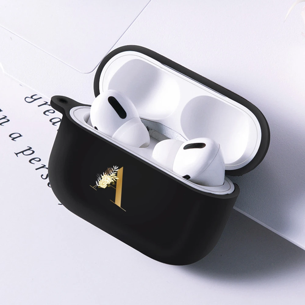Custom Name Letter Initial Alphabet Airpods Case For Apple Airpods Pro Earphone Case Luxury Soft Silicone For Air Pods Pro Cover Earphone Accessories Aliexpress