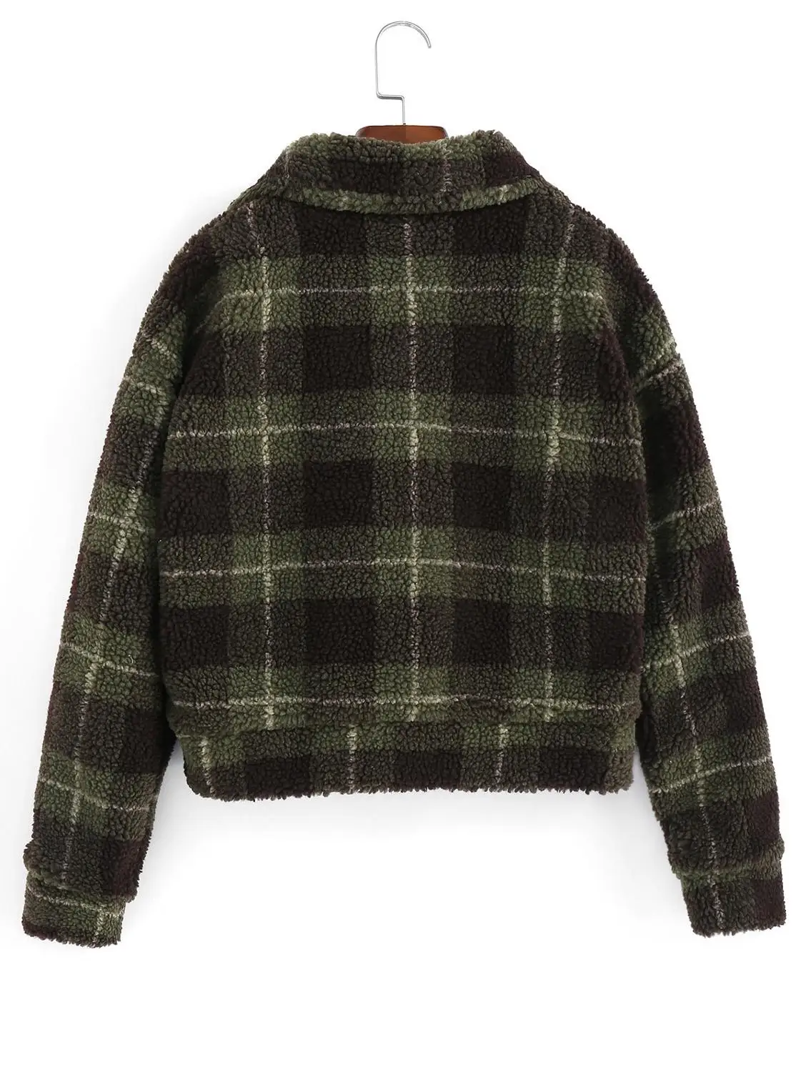 wonderful  ZAFUL 2019 Fashion Retro Casual Women Jacket Female Checked Faux Fur Short Coat Winter Jacket Women