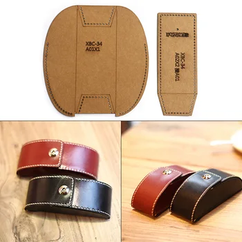 

1Set DIY Kraft Paper Template New Fashion Cute Glasses Case Sunglasses Storage Box Leather Craft Pattern DIY Stencil Sewing
