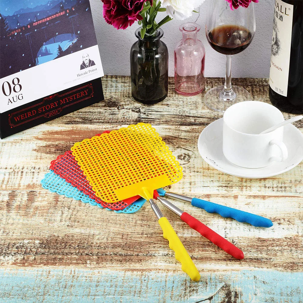 Fly Swatter 3 Pieces for Pest Control with Telescopic Handle