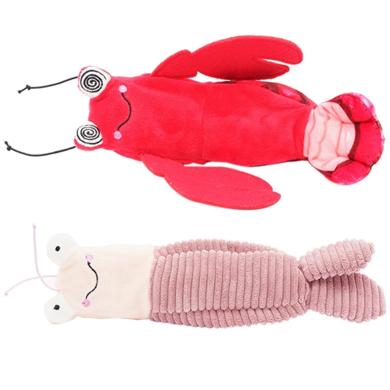 

Funny Electric Simulated Fluffy Cat Catnip Toy Interactive Flopping Cat Lobster Toys USB Rechargeable Motion Kitten Exercise Toy