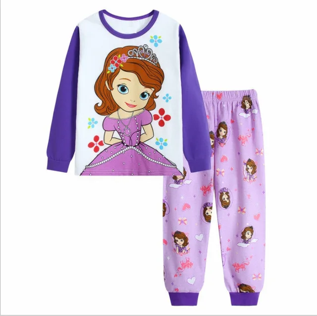 Зимняя Рождественская Пижама с Минни Маус для маленьких девочек детская одежда с принцессой Софией дакой для малышей осенняя одежда для сна Детские пижамные комплекты для мальчиков
