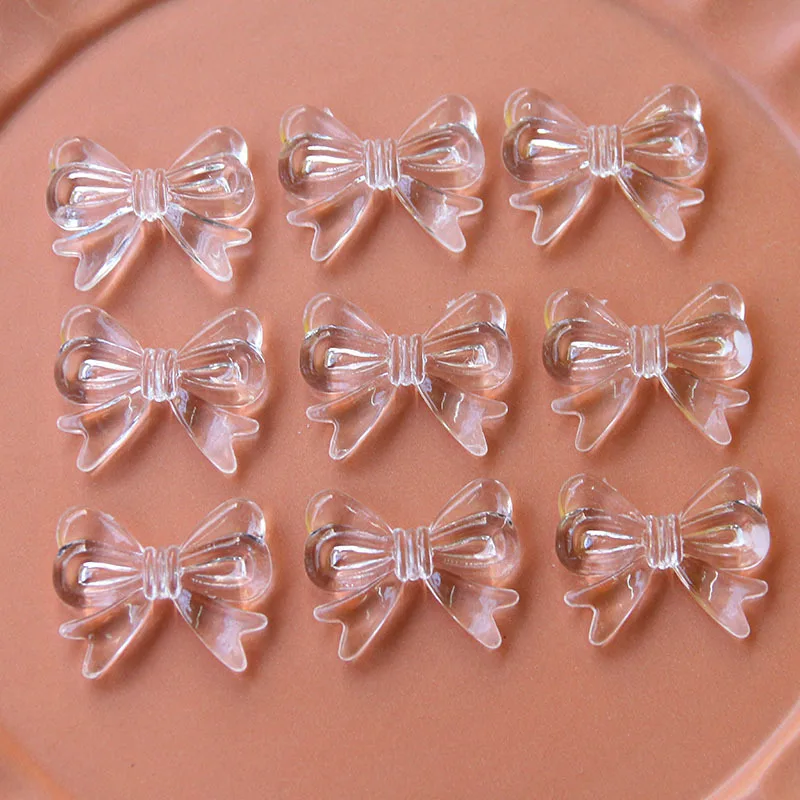 Wholessale 100pcs 29*23mm Transparent Clear Ribbon Knot Bow Beads Plastic  Acrylic Loose Lucite Jewelry Necklace Earring Bows - AliExpress
