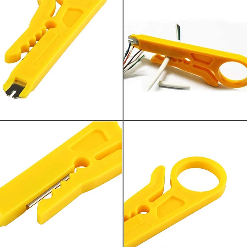 ethernet cable tracer HTOC Mini Wire Stripper Crimping Tool Is Suitable For RJ11 RJ45 Network Cable Telephone Line Computer UTP Crimper (3PCS) cable toner tracer