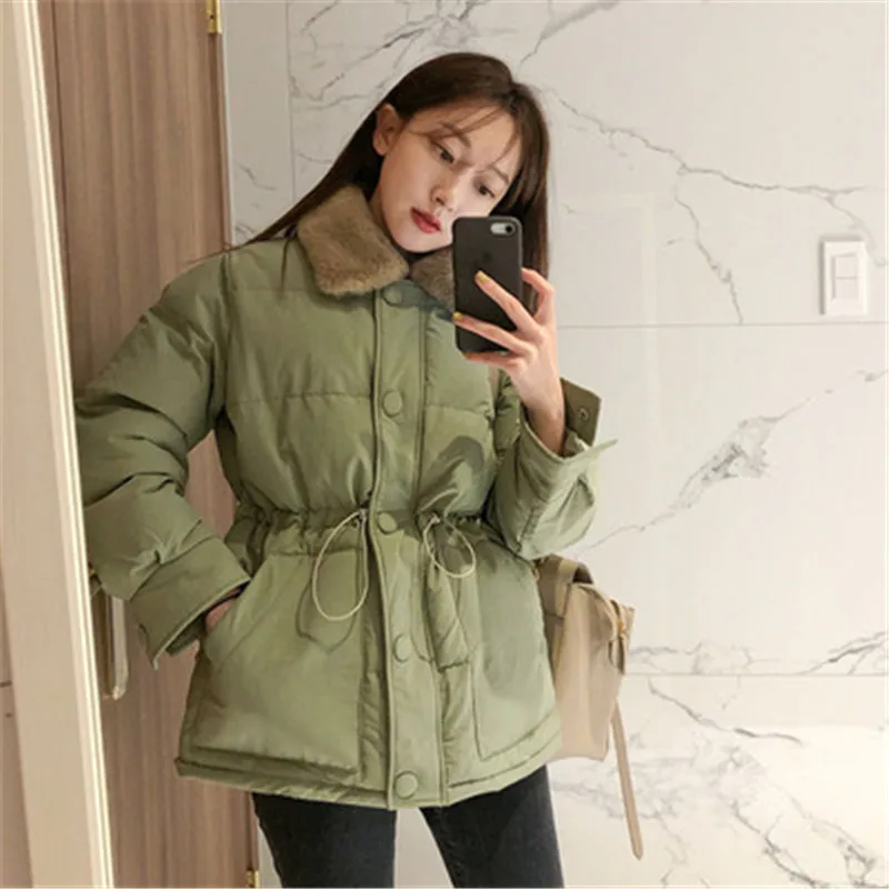 nueva moda tendencia Повседневная Chaqueta de algodón ropa de invierno suelta pan ropa mujer grueso abajo abrigo mujer corto