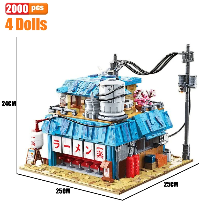 Moc City Idea Streetview Yile Ramen Shop Building Blocks Creativo Giapponese Noodle House Modello Mattoni Giocattoli Per Ragazzo Regalo Di Compleanno