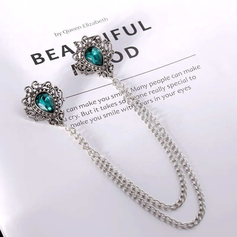 

Men's And Women's Brooch Fashion Shirt Collar Chain Rain Drop Fashion Trend Trend Collar Accessories