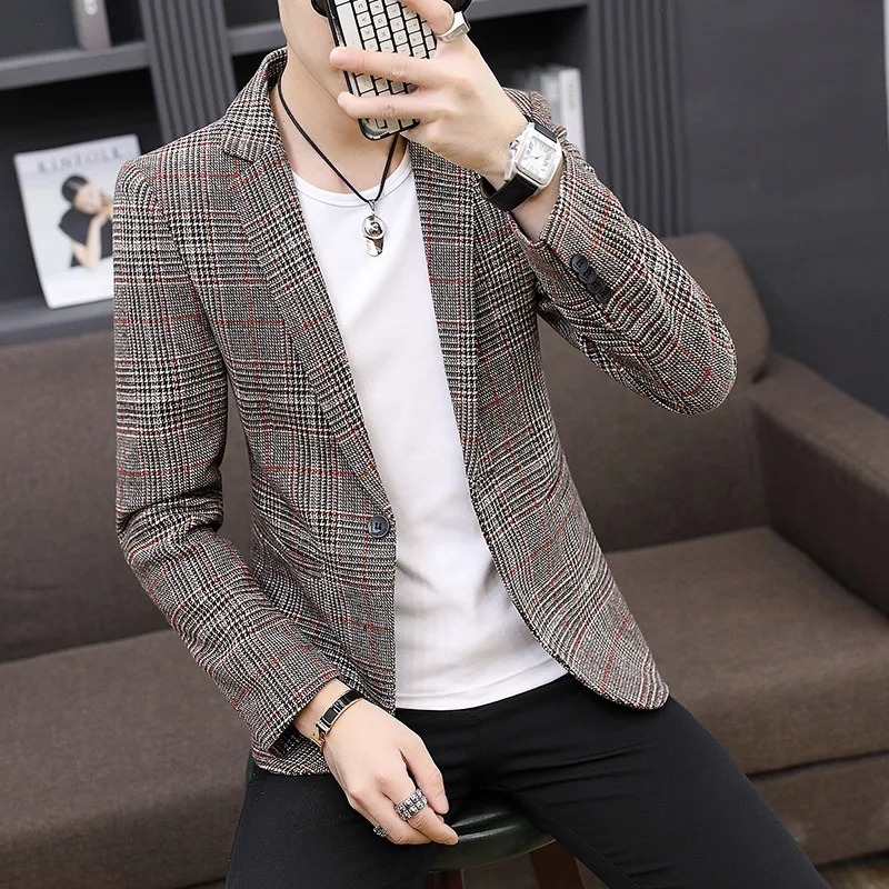 

Small Suit Men's Korean-style Trend Youth Tops Slim Fit Handsome Spring And Autumn MEN'S Suit England Casual Singe Jacket