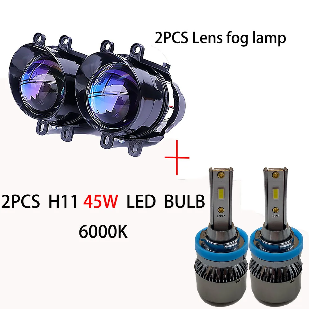 3,0 ''водонепроницаемый Биксеноновые Противотуманные фары линзы лампы Hi/Lo H11 HID xenon светодиодный для Toyota/Corolla/Camry/Lexus Замена модификации - Цвет: 45W LED 6000K Bulbs