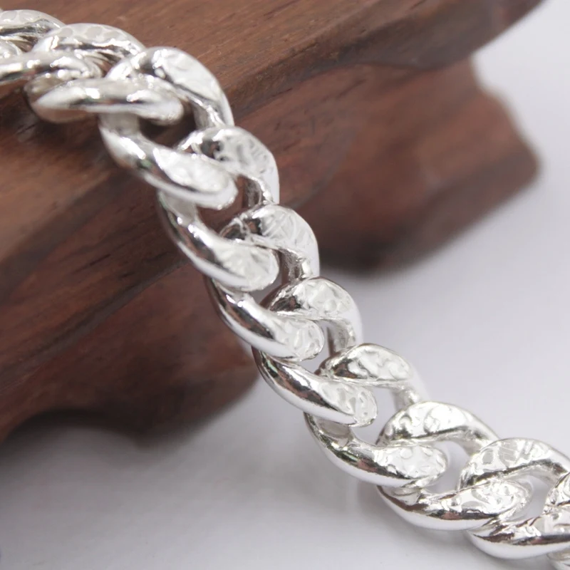 Браслет-цепочка из серебра 925 пробы Luck Fu Curb Link 8,2" L 11 мвт 51,5 г