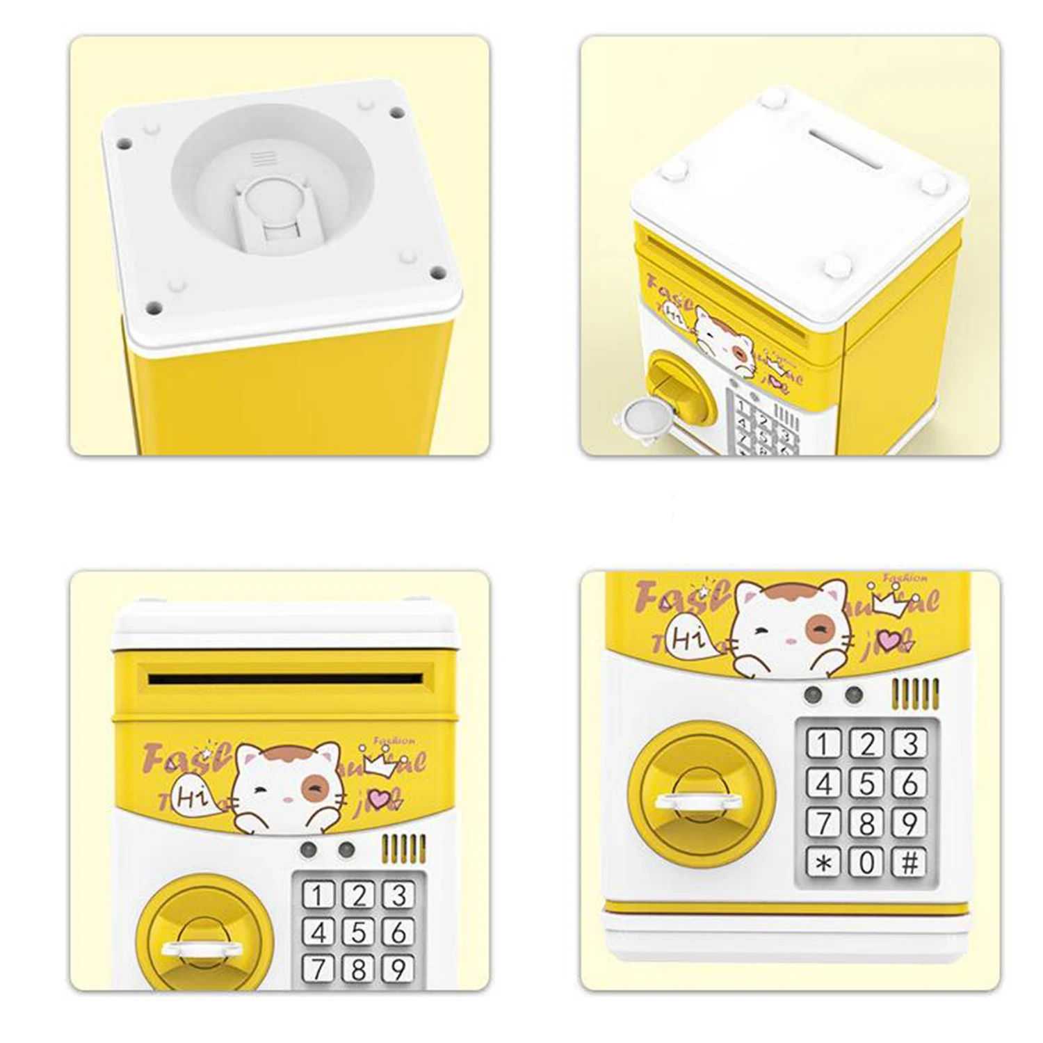 Mini Piggy Bank Cartoon Pattern Money Box Saving Box For Coin With Play Music Deposit Cash Safe Home Decoration Children's Gift