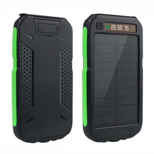 80000mAh Hot Solar Power Bank Waterproof External Battery Portable Outdoor Travel Mobile Phone Charger for Xiaomi Samsung iPhone green