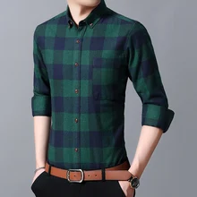 Homme New Autumn Winter Flannel Red Checkered Shirt Men Shirts Long Sleeve Chemise Homme Cotton Male Check Shirts Plaid Shirt