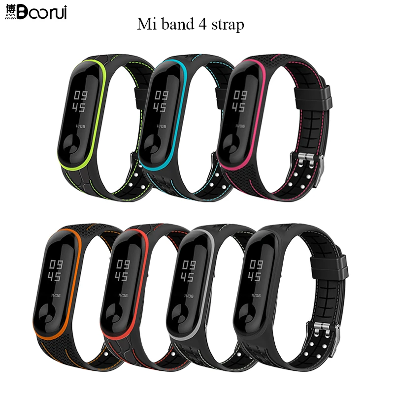 Boorui Mi Band 4 5 Strap Correa Mi Band 3 Breathable Strap For Xiaomi Mi Band 5 Multicolorful Sports Strap For Xiaomi Miband 3 Smart Accessories Aliexpress