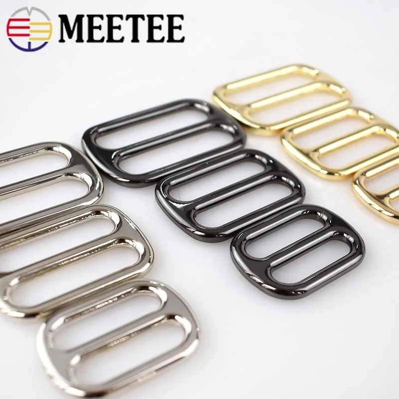 Meetee 5 шт. 25/32/38 мм металлический мешок двухщелевая Пряжка DIY Чемодан ремень тройной