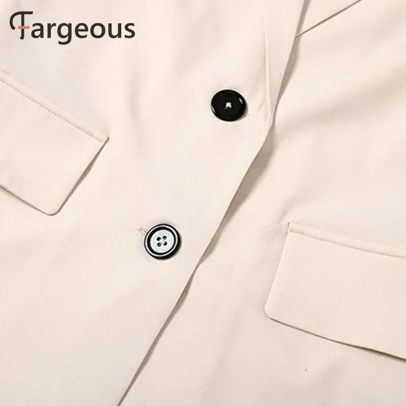 Fargeous, женская мода, однотонный Блейзер, куртки для девушек, офисные, повседневные, однобортные куртки и пальто, женская абрикосовая верхняя одежда