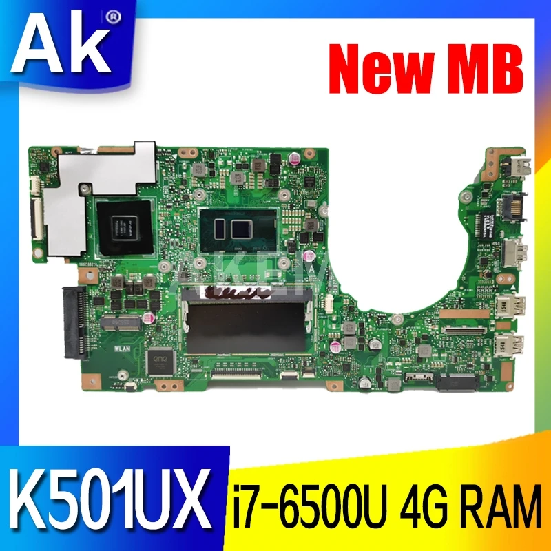 Akemy K501UX материнская плата для ноутбука For Asus K501UB K501U DDR3 4GB-RAM i7-6500U w/ GTX950M видеокарты |