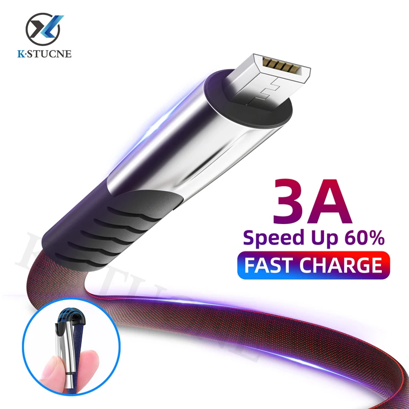 Кабель Micro USB 3A провод для быстрой зарядки Samsung Galaxy S7 S6 зарядный шнур Xiaomi Redmi Note5 Android