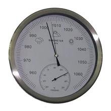 Чехол из нержавеющей стали, анероидный барометр, гигрометр, термометр, 20 см диаметр, метеостанция