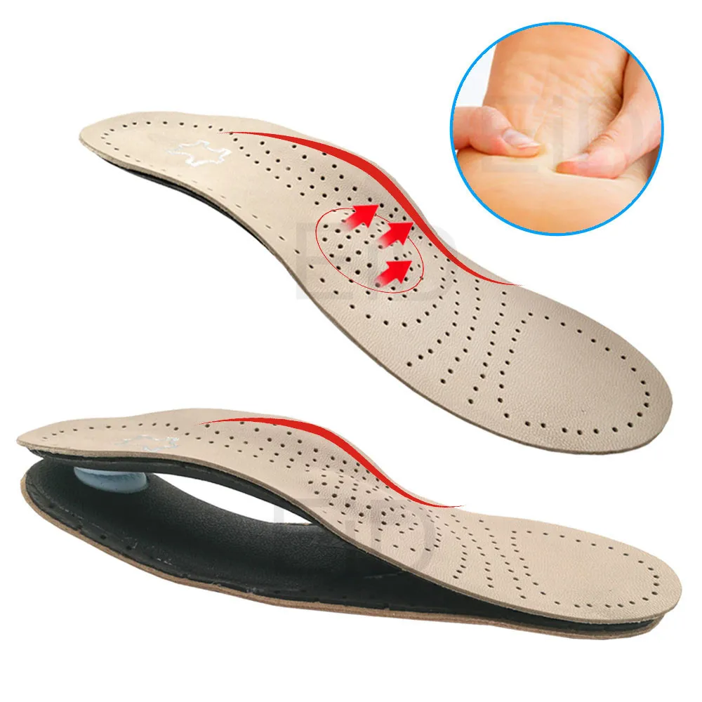 EiD, натуральная кожа, стелька для плоских ног, супинатор ортопедический обувь, вставки в обувь для ног, для мужчин и женщин, унисекс
