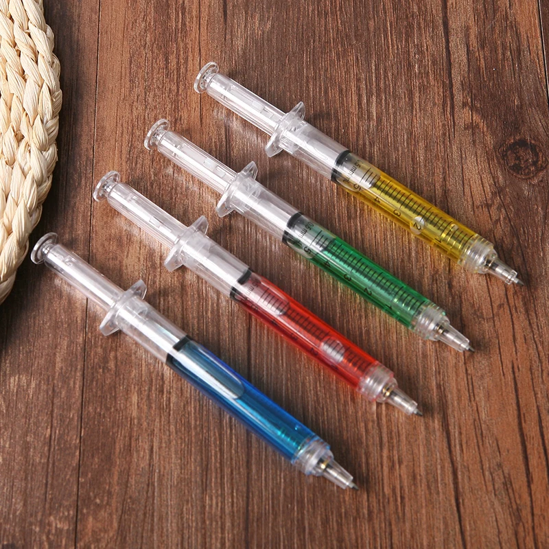 Шариковая ручка для инъекций в форме шприца, 4 цвета, подарок для врача, 1 шт., новая ручка, школьные канцелярские принадлежности, шариковая ручка