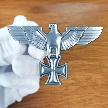 

German Cross Eagle Enamel Pin WWII German Military Brooch Retro Silver Jewelry